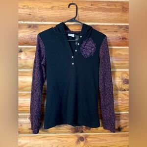 Harley Davidson Long Sleeve Hooded Thermal Henley Size Medium